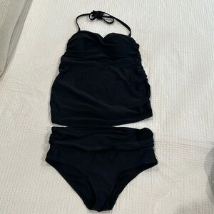 Old Navy Black Tankini Bikini Set